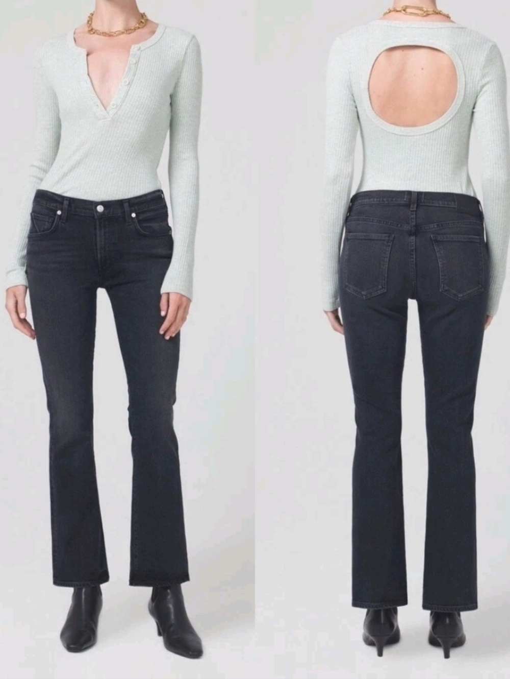 ❤ CITIZENS OF HUMANITY EMANNUELLE SLIM BOOT BOOTCUT JEANS, BLACK INK, 6 (28)